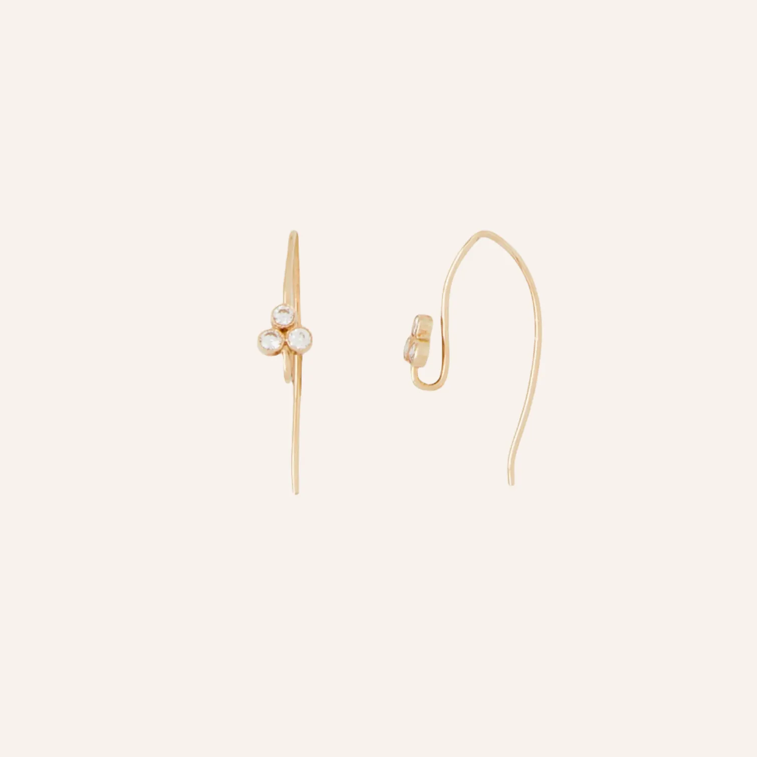 14K and Diamond Filigree Gold Thread Earrings