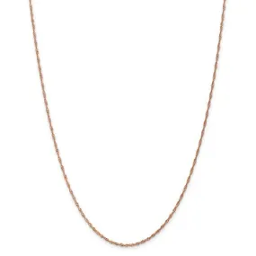 14K Rose Gold 1 mm Singapore Chain Available Sizes 16-24