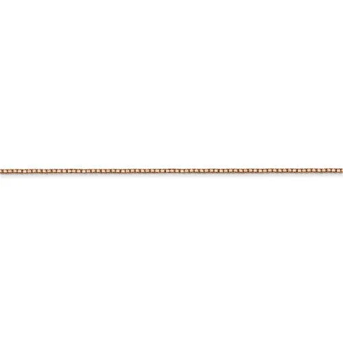 14k Rose Gold .9mm Box Link Chain Available in 7-30