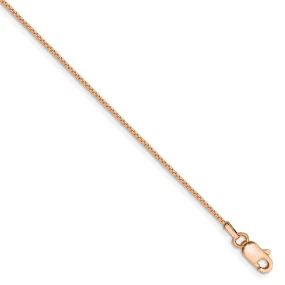 14k Rose Gold .9mm Box Link Chain Available in 7-30