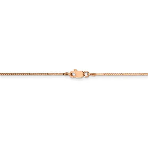 14k Rose Gold .9mm Box Link Chain Available in 7-30