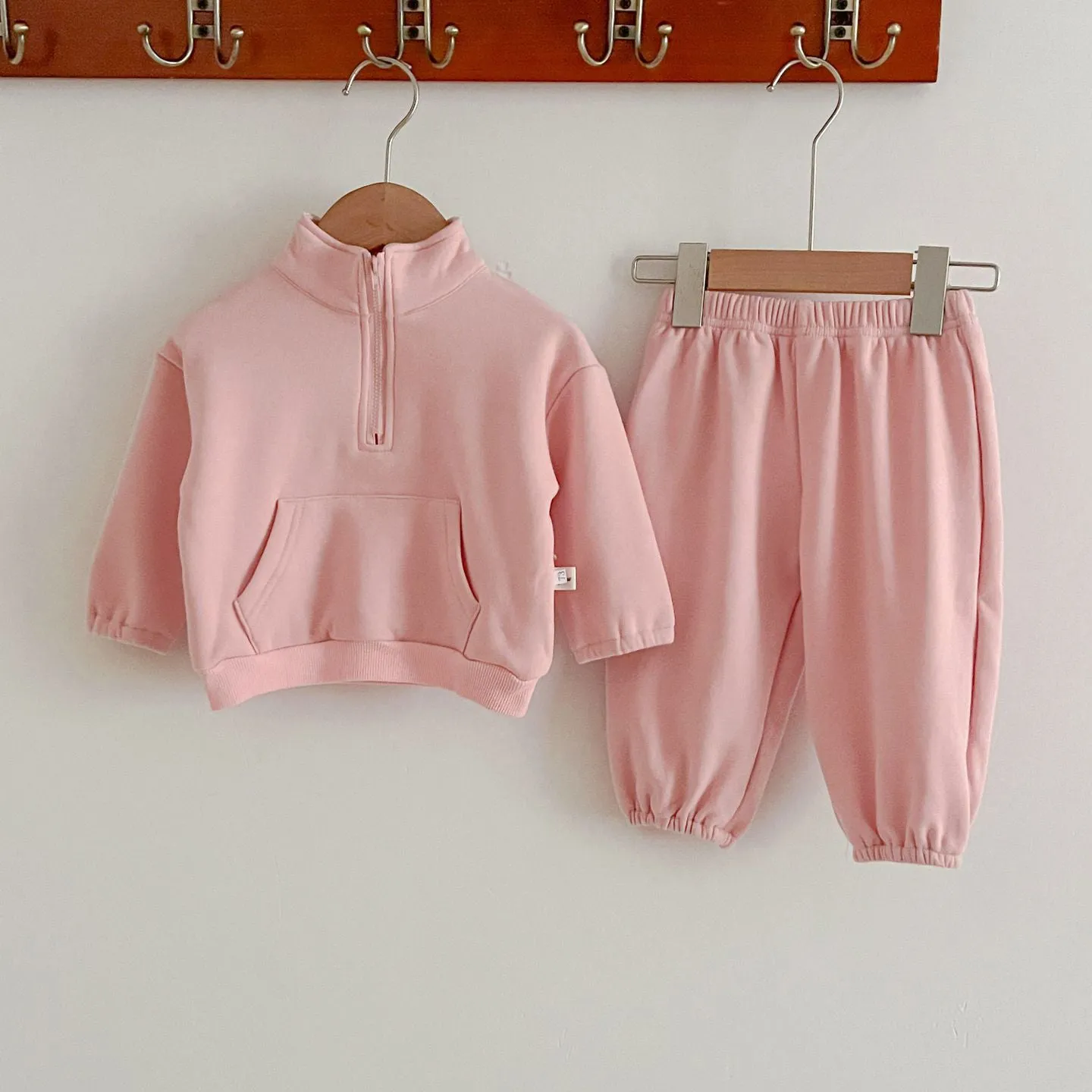 2 Pieces Set Baby Kid Girls Boys Solid Color Tops And Pants Wholesale 231130303