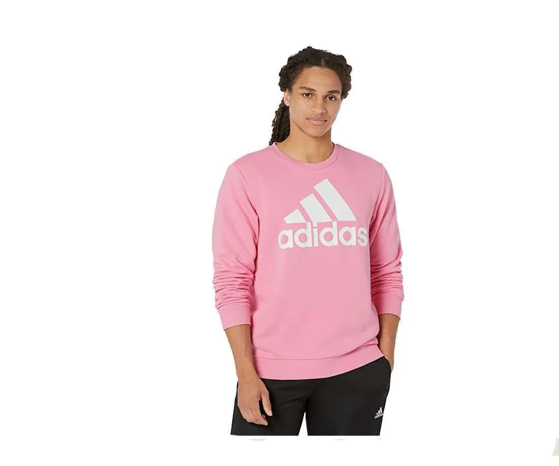 adidas Men’s Essentials Big Logo Fleece Sweatshirt – Bliss Pink