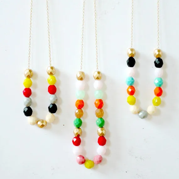 Beaded Three Strand Statement Necklace