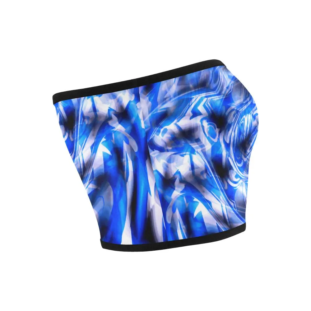 Blue Psychedelic Warp Bandeau Top