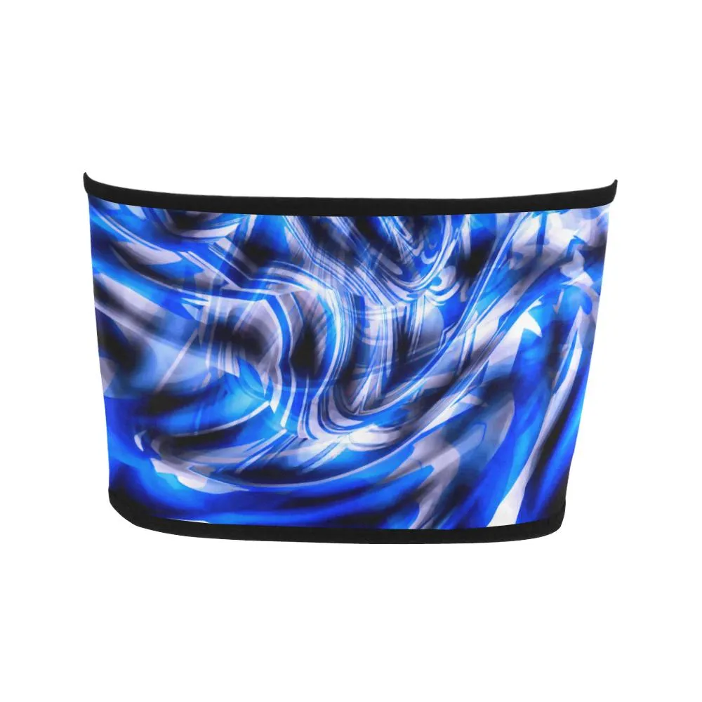 Blue Psychedelic Warp Bandeau Top