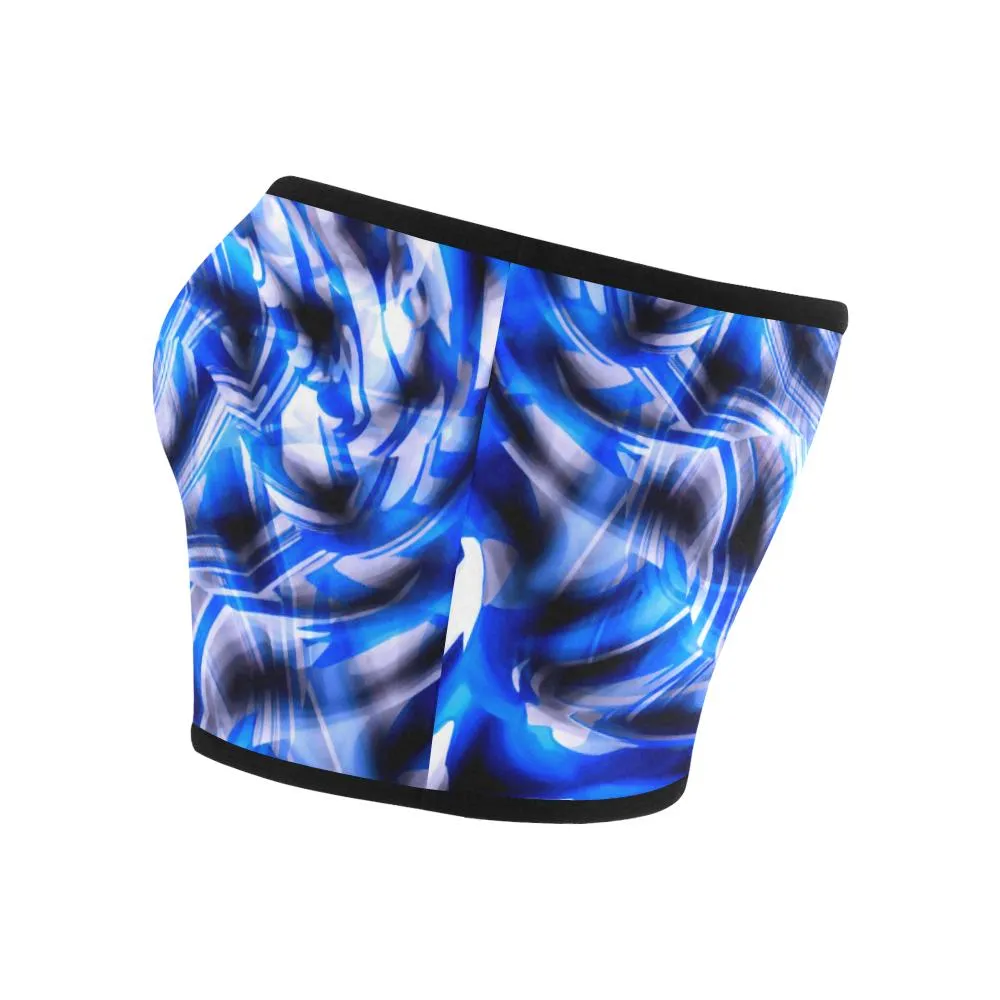 Blue Psychedelic Warp Bandeau Top