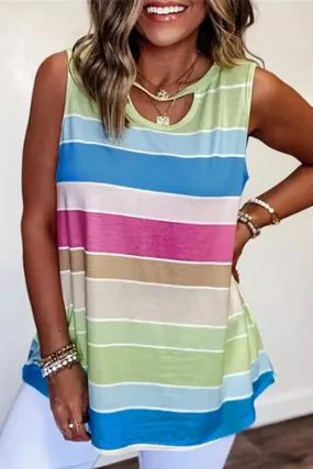 Caroline Striped Cut Out Tank Top