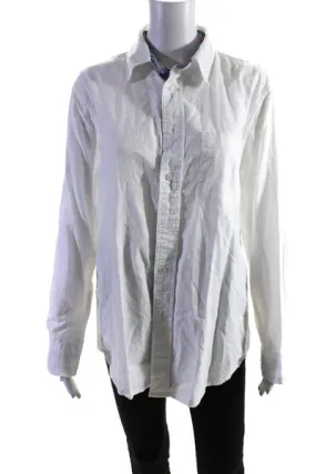 Castaway Clothing Women's Collar Long Sleeves Button Down Shirt White Size S