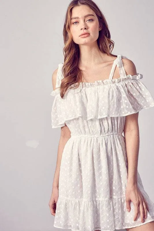 CLASSIC & FLOWY COLD SHOULDER RUFFLE DRESS