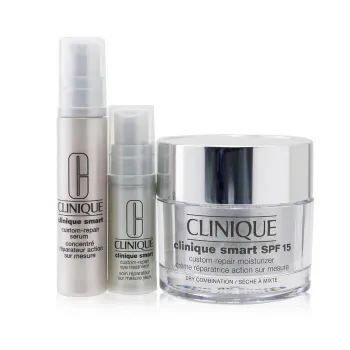 Clinique Skincare Specialists Clinique Smart Custom-Repair Set: Moisturizer SPF 15 50ml + Serum 10ml + Eye Treatment 5ml 3pcs -1