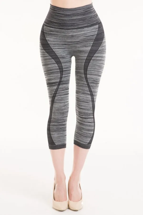 Connection 18 High Waist Capri Leggings with Yoga Design