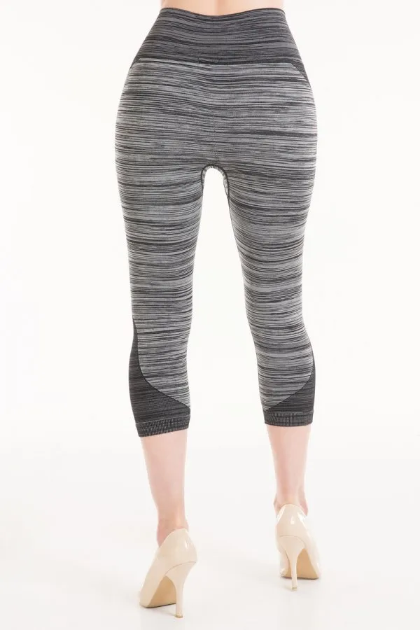 Connection 18 High Waist Capri Leggings with Yoga Design