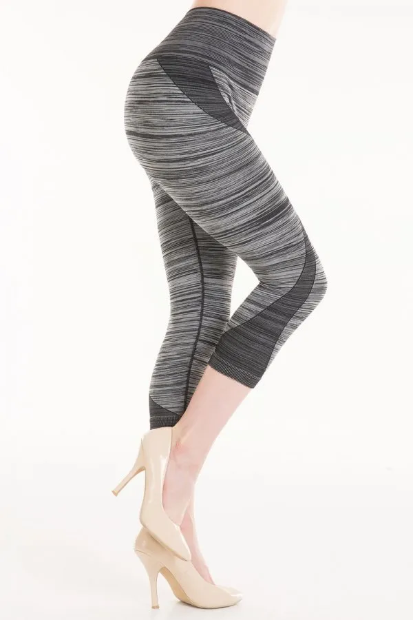 Connection 18 High Waist Capri Leggings with Yoga Design