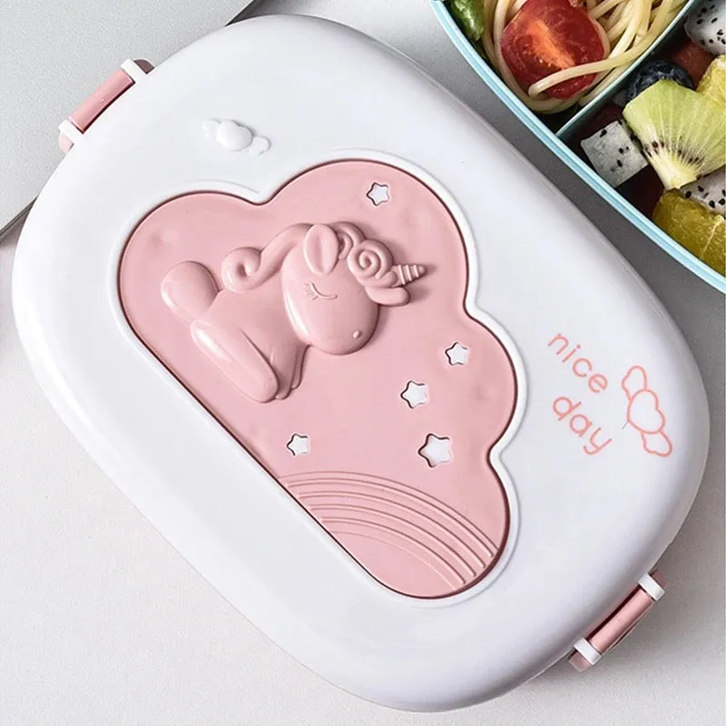 Cute Lunch Box for Kids Compartments Microwae Bento Lunchbox Children Kid School