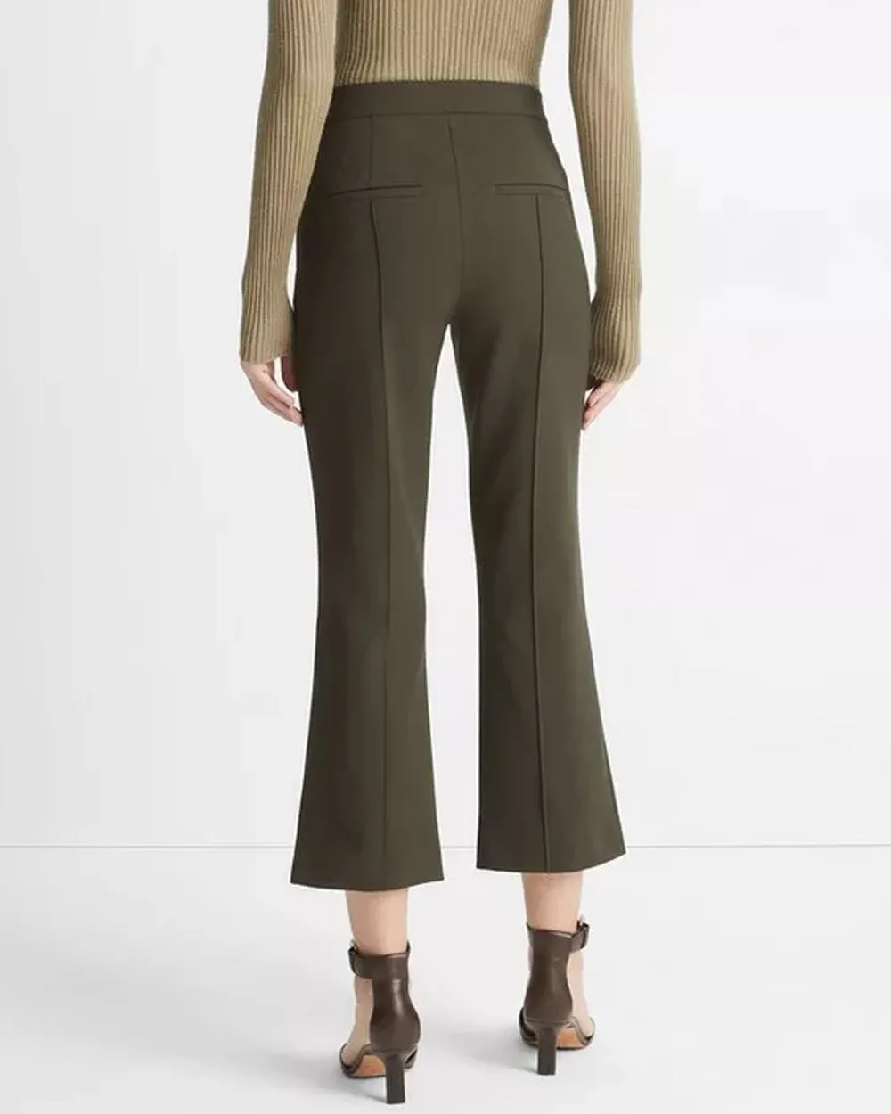 Eden Mid Rise Pintuck Crop Flare Pant