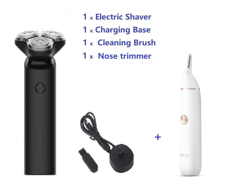 Electric Shaver Beard Trimmer Rechargeable washable 3D head Dual Blade