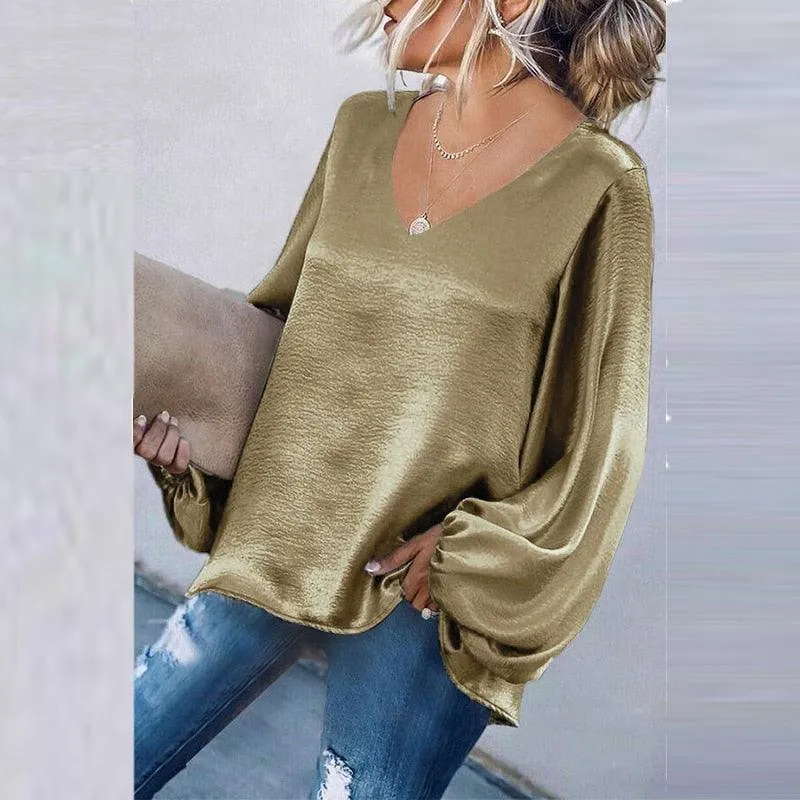 Elegant V-Neck Women Tops