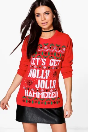 Eva Let'S Get Jolly Hammered Christmas Sweater