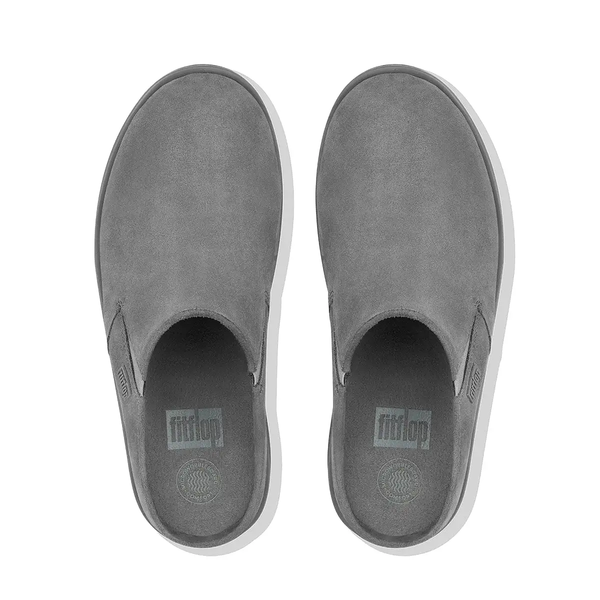 Fit Flop Loaff Suede Clogs Grey   