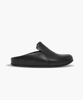 FitFlop Chrissie II Haus Leather Slippers Black