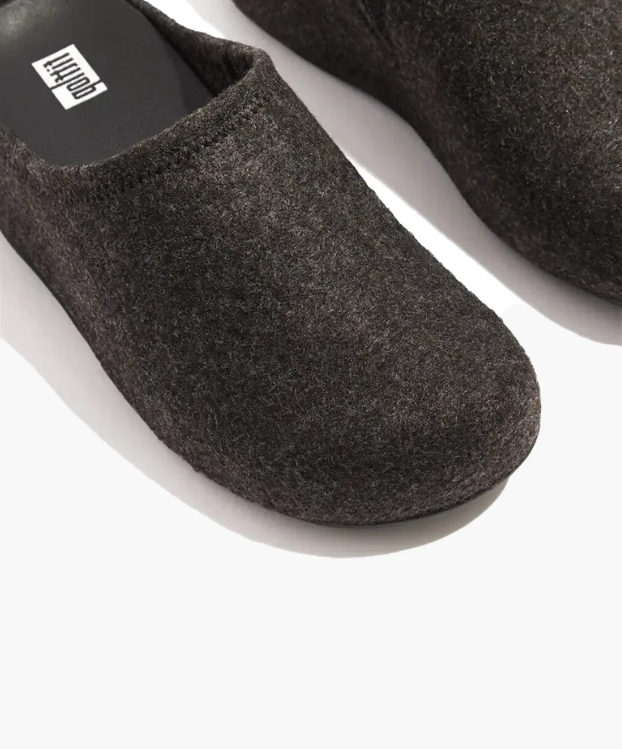 FitFlop Shuv e01 Cushy Felt Clog Slippers Black