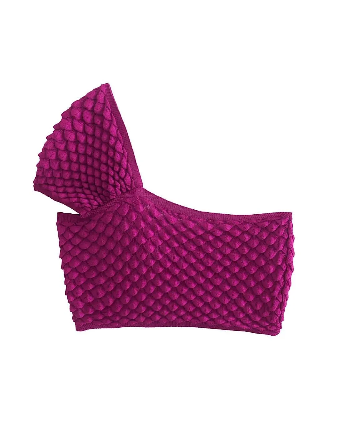 Fuschia Shell Knitted Crop Top