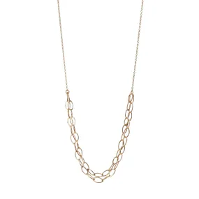 Gold Fran Necklace with a Double Layer Oval Chain