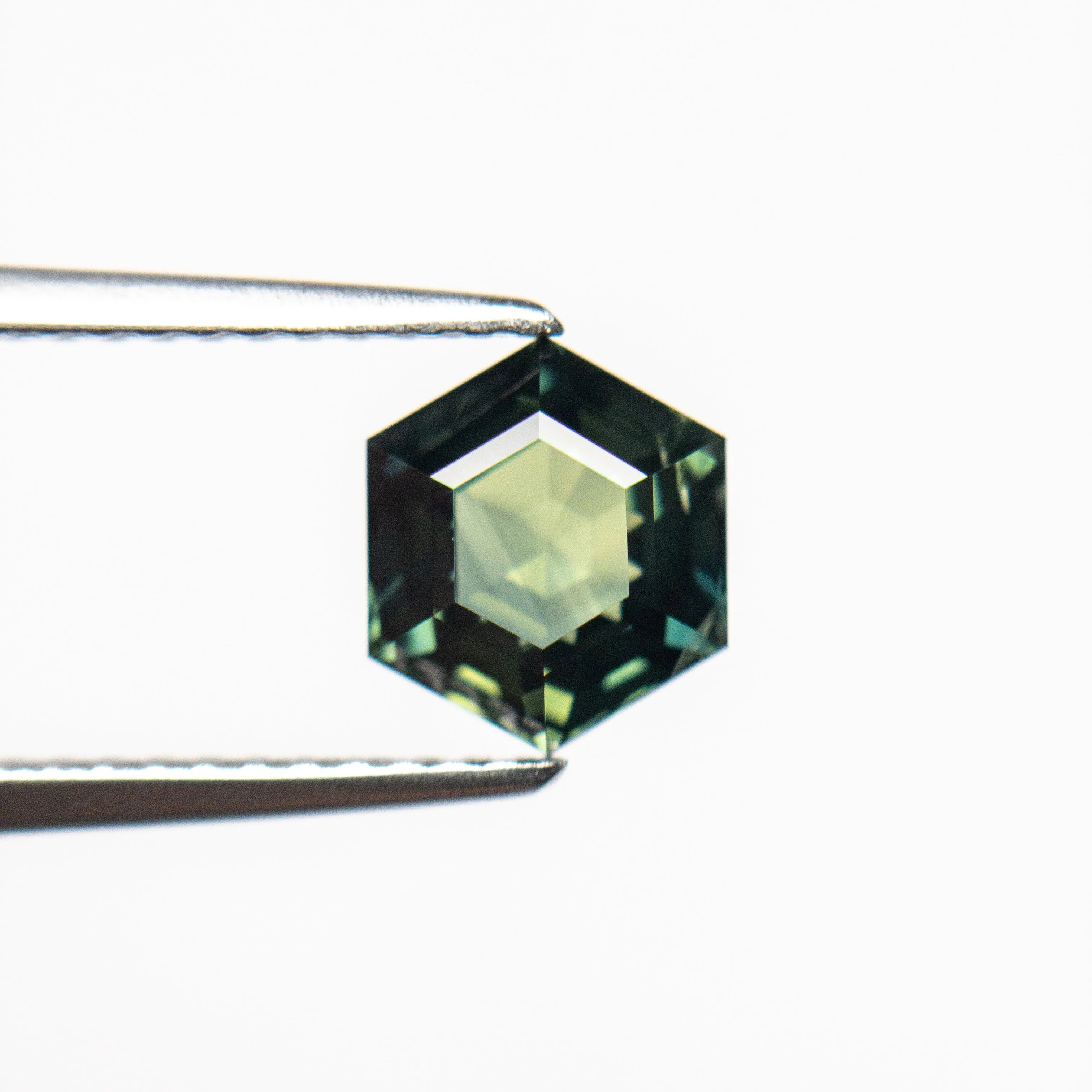 Green/Teal Step Cut Sapphire - 1.77ct Hexagon