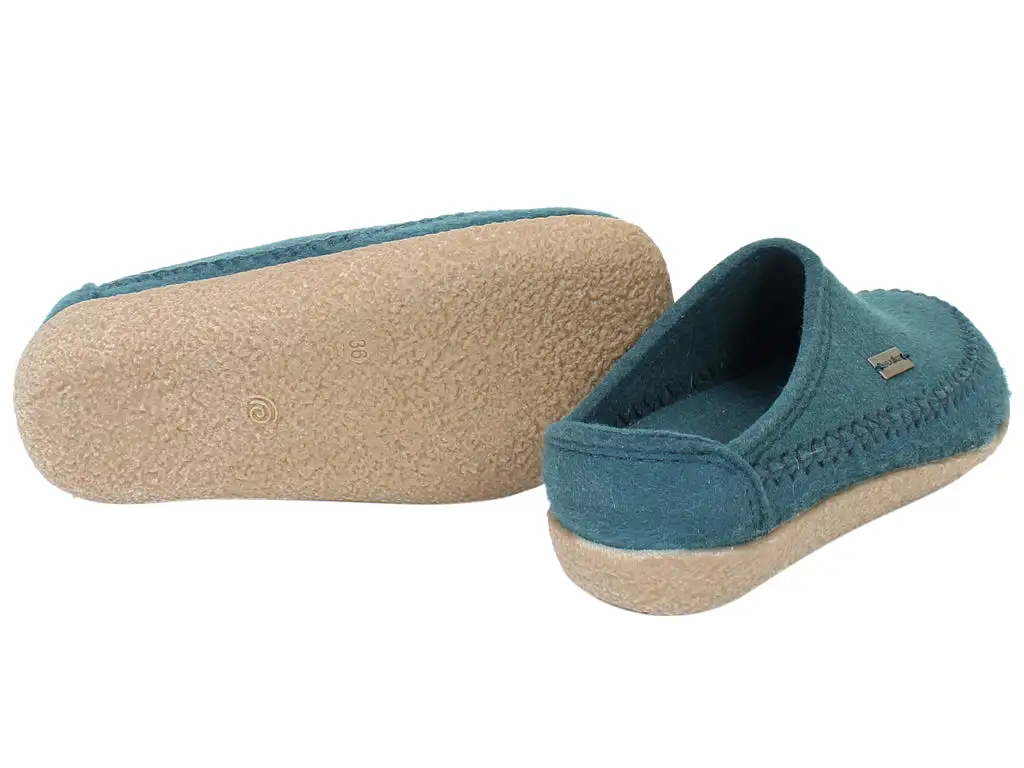 Haflinger Felt Clogs Blizzard Credo Teal