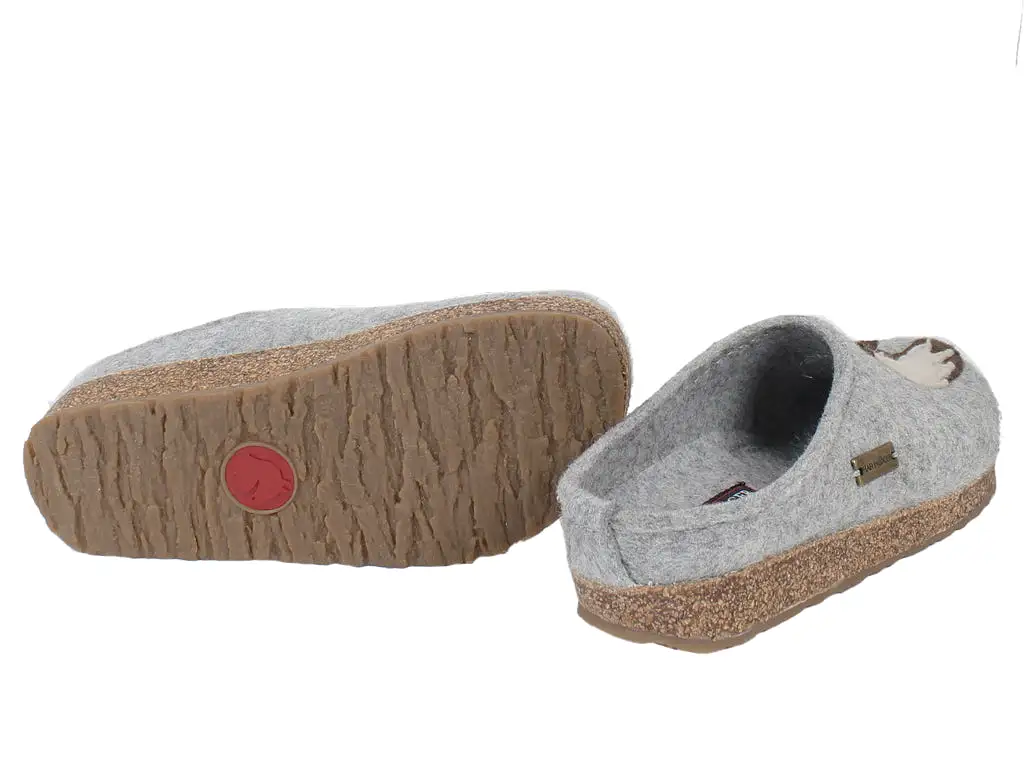 Haflinger Felt Clogs Grizzly Horse Grey