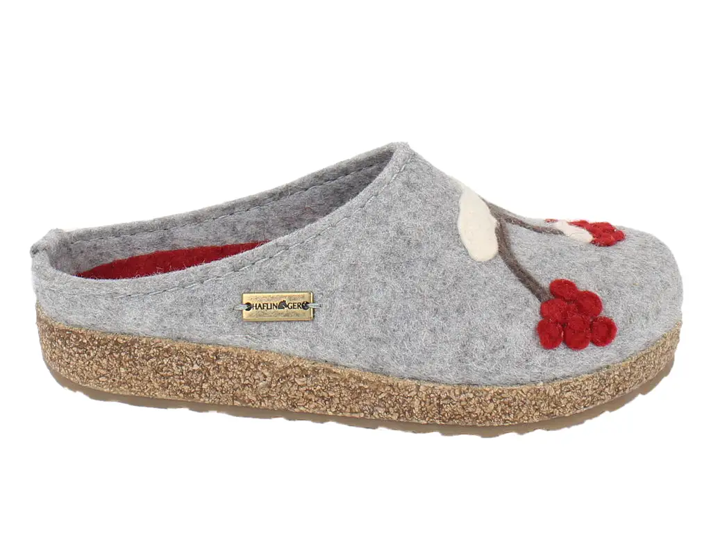 Haflinger Felt Clogs Grizzly Winterbird Grey