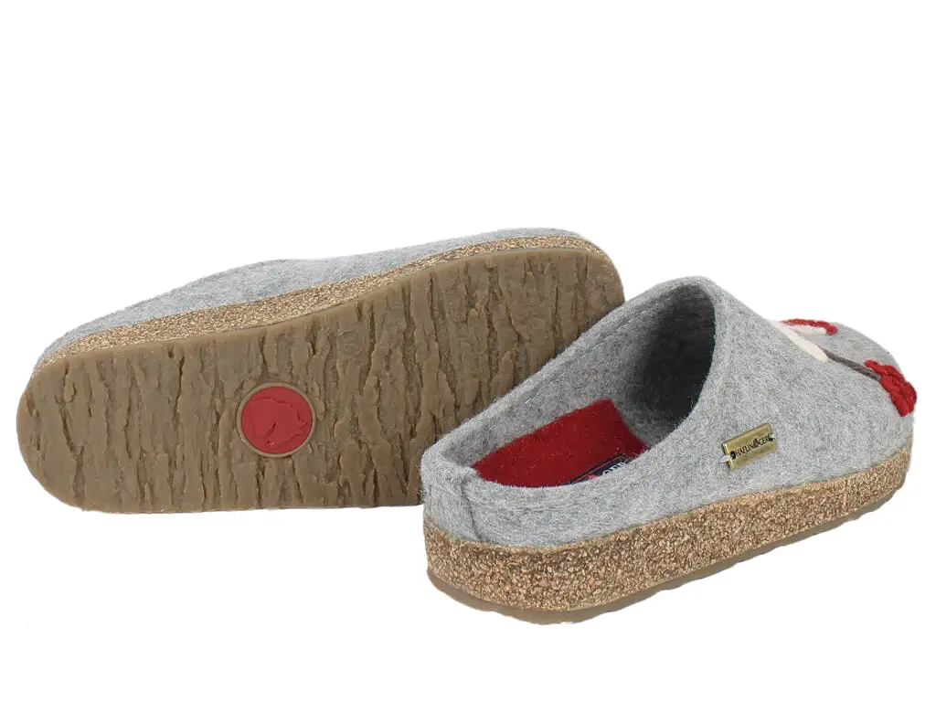 Haflinger Felt Clogs Grizzly Winterbird Grey