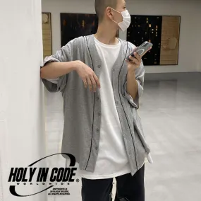 HOLY IN CODE  |Unisex Street Style Cotton Oversized Tops