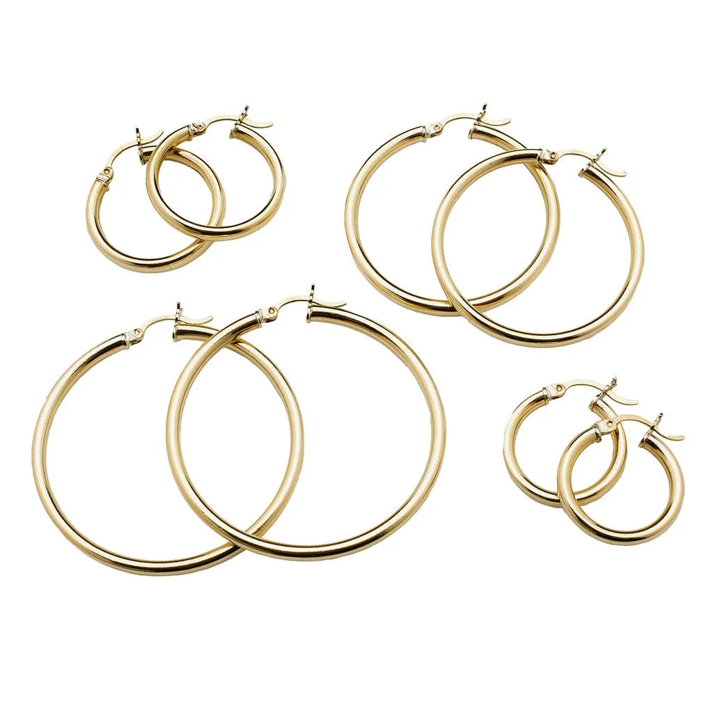 Large 14K Gold Hoop Earrings