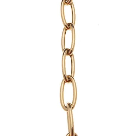 Large 18K Gold Elongated Round Link Bracelet