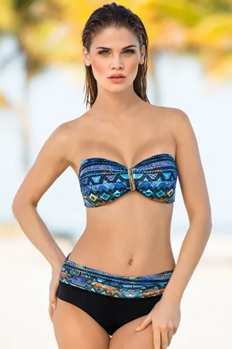 Leonisa Sunkissed Bandeau Top & Adjustable Bottom Swimsuit