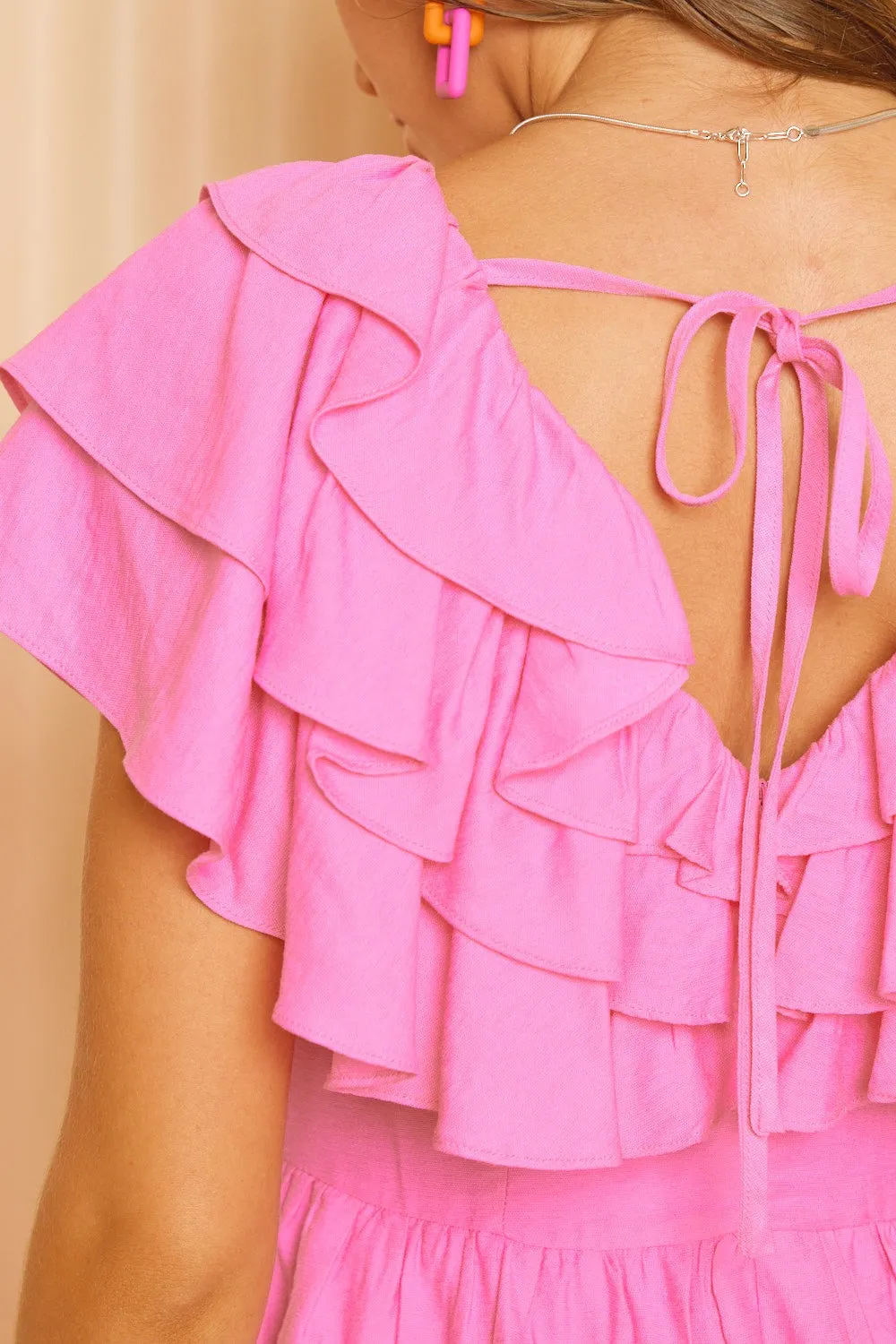 Linz Ruffled Layered Tie Back Romper