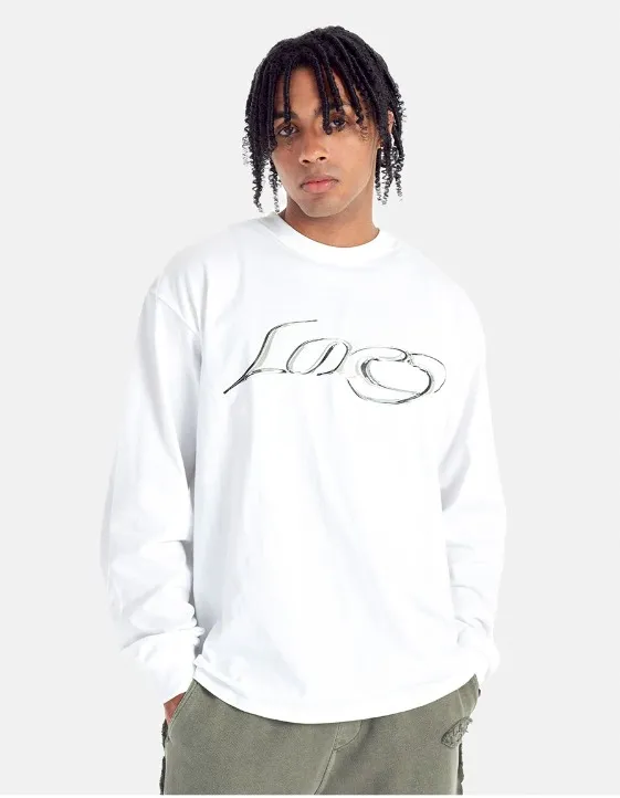 LORES  |Unisex Street Style Long Sleeves Plain Cotton Logo