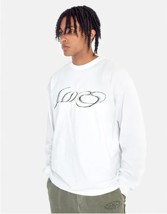 LORES  |Unisex Street Style Long Sleeves Plain Cotton Logo