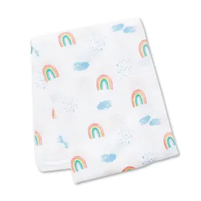 Lulujo Cotton Muslin Swaddle - Rainbow Sky