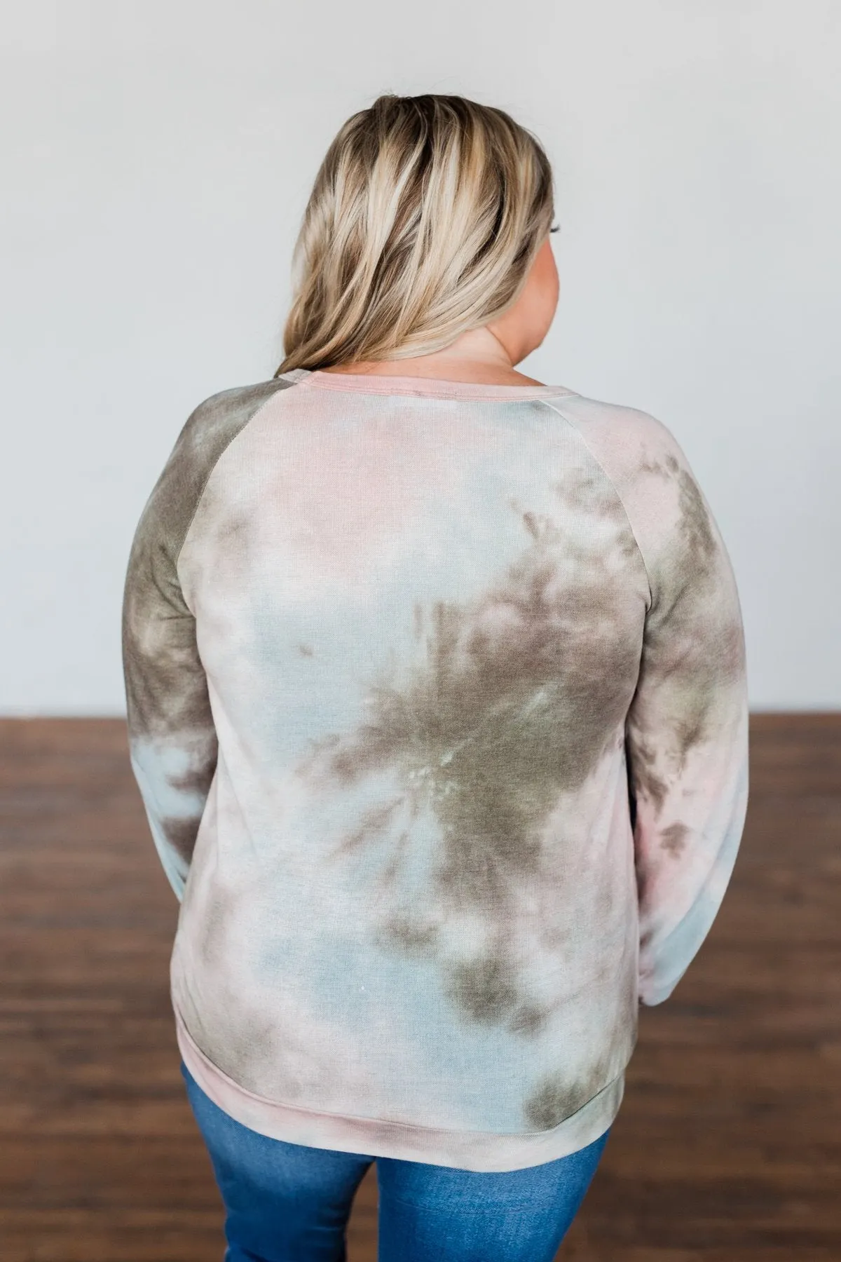 Make Your Dreams Happen Tie Dye Top- Olive, Pink, & Blue