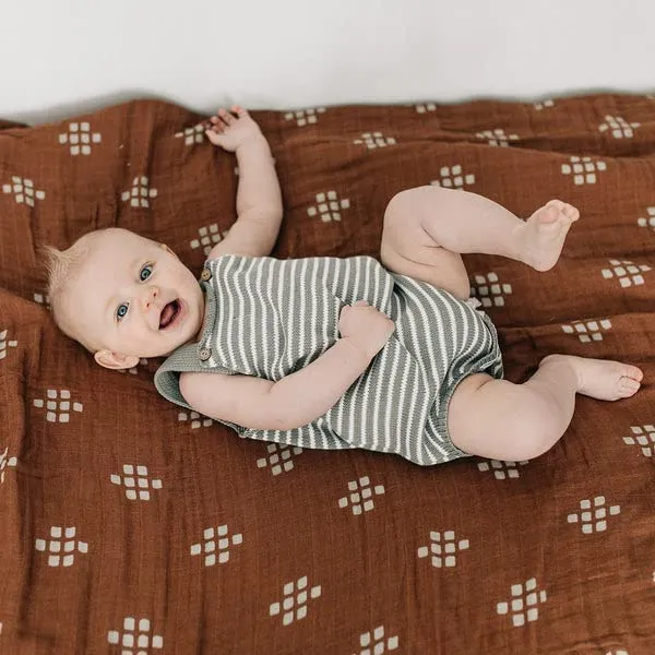 MEBIE BABY MUSLIN SWADDLE BLANKET | CHESTNUT TEXTILES