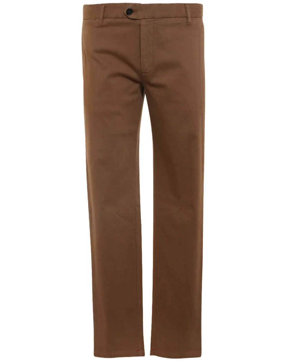 Medium Brown Cotton Blend Chino Pant