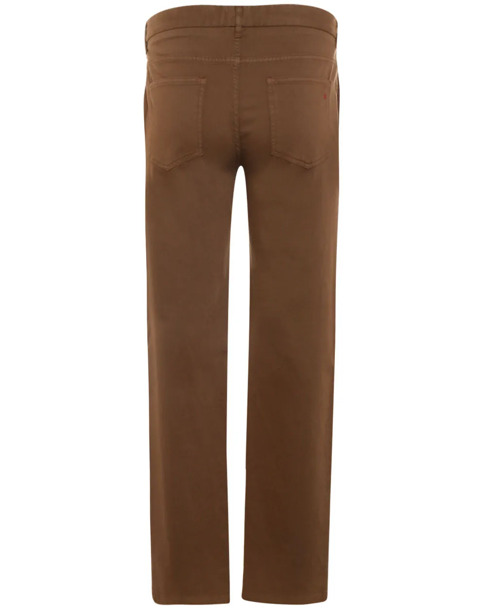 Medium Brown Cotton Blend Chino Pant