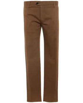 Medium Brown Cotton Blend Chino Pant