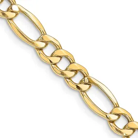 Men's 8.5mm 14K Yellow Gold Hollow Figaro Chain Necklace