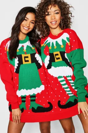 Mr & Mrs Elf Two Person Christmas Sweater