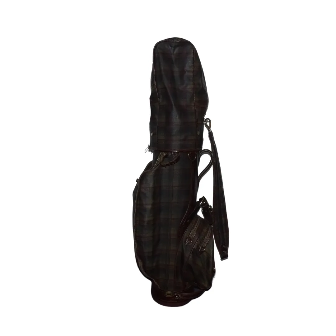 Mulberry Check Canvas & Congo Leather Golf Bag