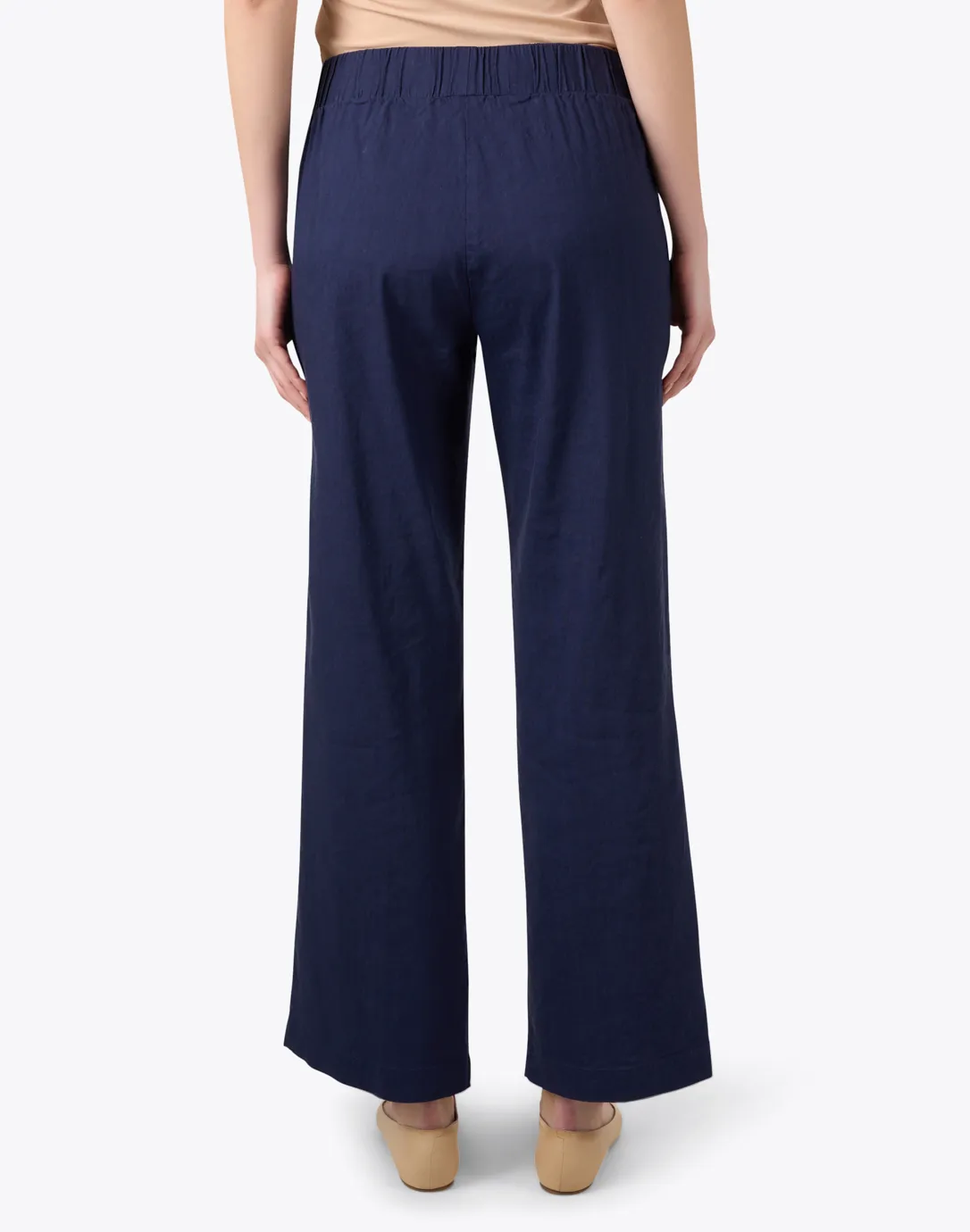 Navy Linen Blend Pant